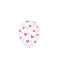 Klare balloner med fuchsia hjerter