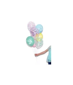 Klare balloner med mint hjerter