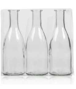 Klare glasflasker, 18,5 cm