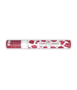 Konfettirør med røde rosenblade, 40 cm.