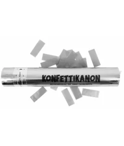 Konfettirør, sølv 30 cm