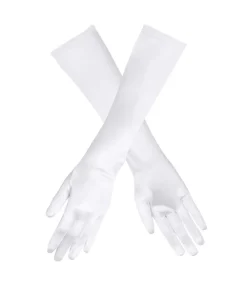 Lange hvide handsker