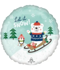 Let It Snow folieballon, 43 cm