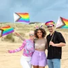 LGBTQ+ flag på pind