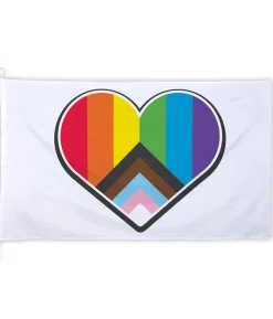 LGBTQ+ hjerte flag 200x300 cm.