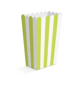 Lime og hvid stribede snack bokse, 8 stk