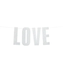 LOVE banner med glimmer