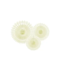 Lys creme rosetter, 3 stk