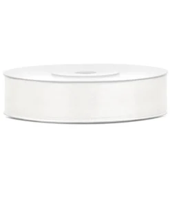 Lys creme satinbånd, 12 mm