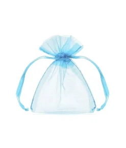 Lyseblå organza poser, 10 stk