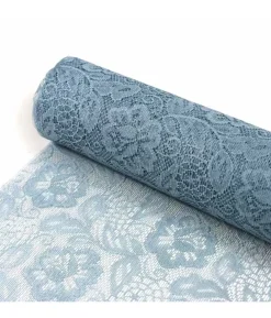 Lyseblå Sizolace bordløber, 0,3x5 m.