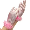 Lyserøde satin handsker, barn