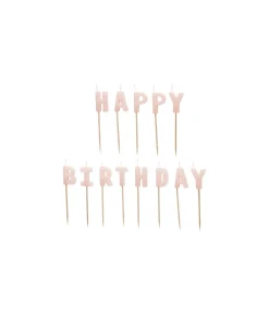 Lyserød Happy Birthday kagelys