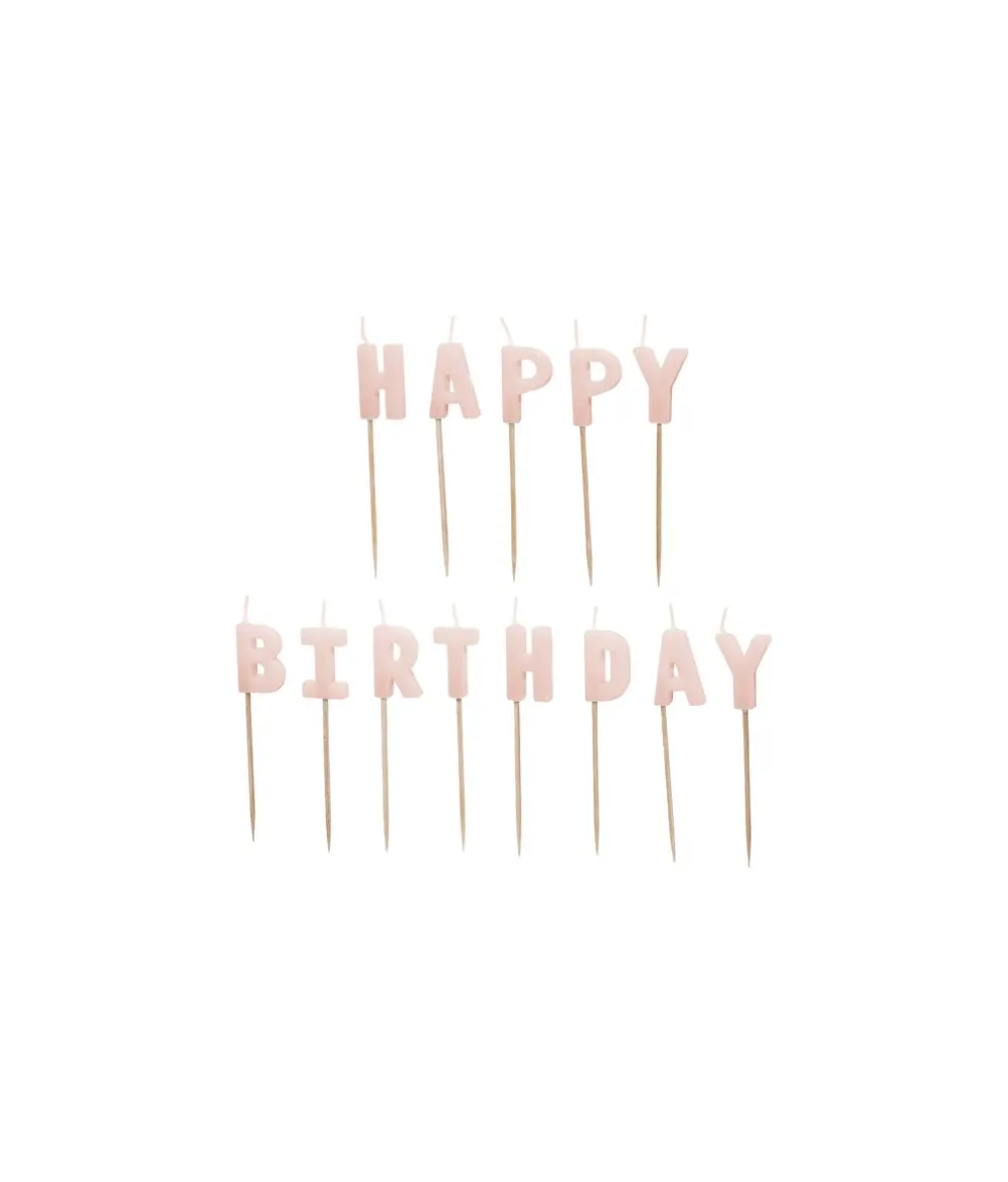 Lyserød Happy Birthday kagelys
