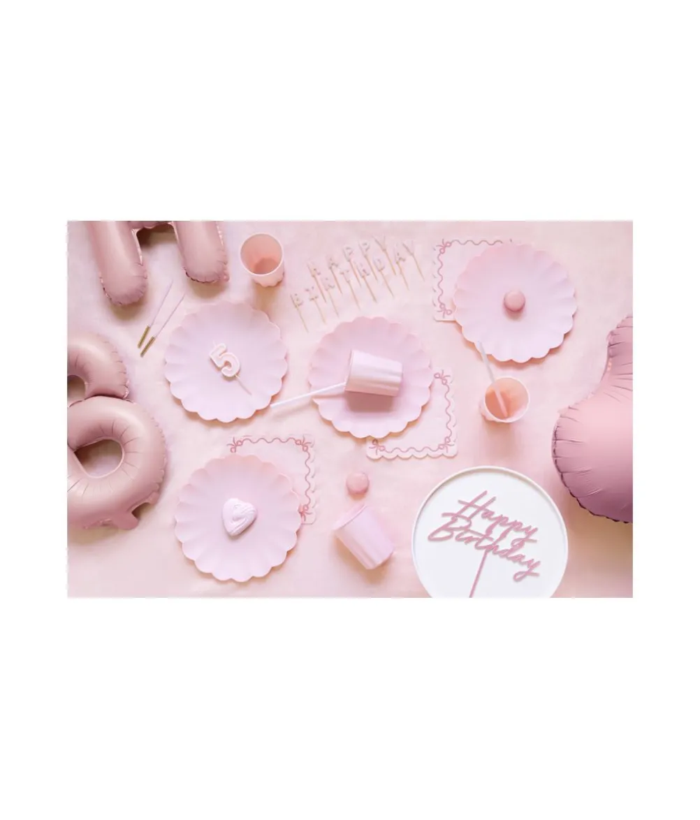 Lyserød Happy Birthday kagelys
