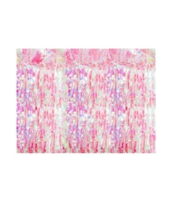 Lyserød iriserende foliegardin, 100 x 200 cm
