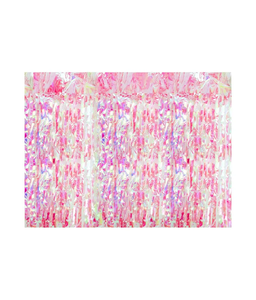 Lyserød iriserende foliegardin, 100 x 200 cm