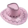 Lyserød paillet cowboyhat