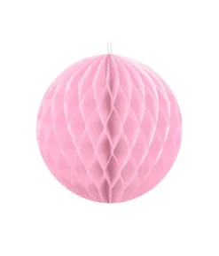 Lyserød papirvæv kugle, 30 cm