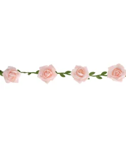 Lyserød rose guirlande, 120 cm