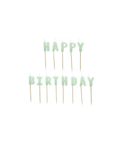 Lys grøn Happy Birthday kagelys