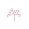Lys rosa kagepynt Happy Birthday