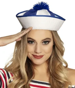 Matros hat, blå og hvid