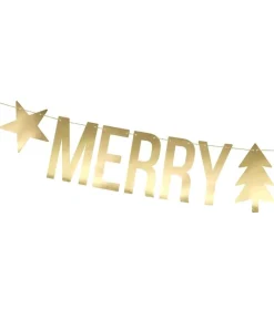 Merry Christmas banner guld