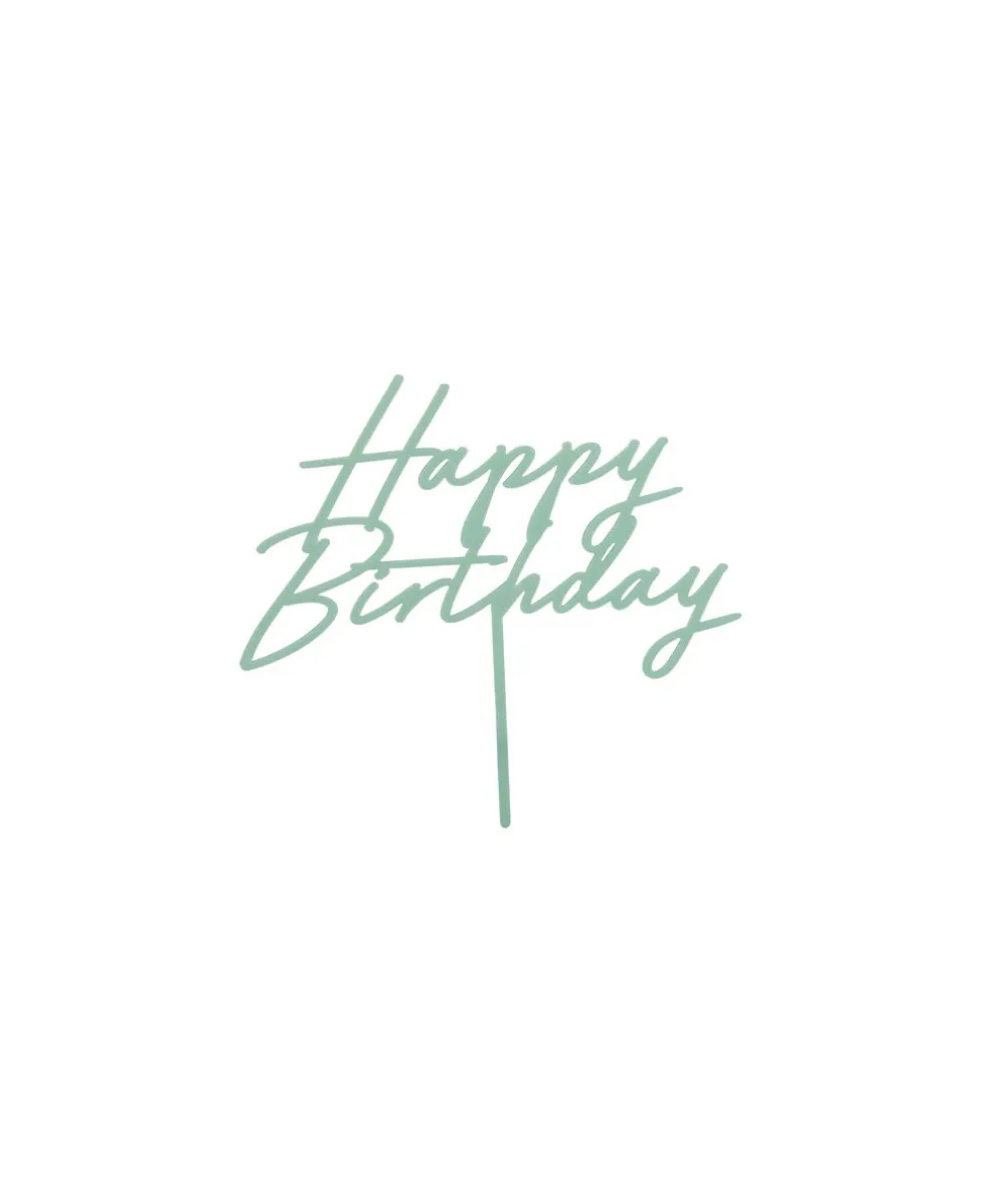 Mintgrøn kagepynt Happy Birthday