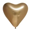 Mirror guld hjerte balloner, 6 stk