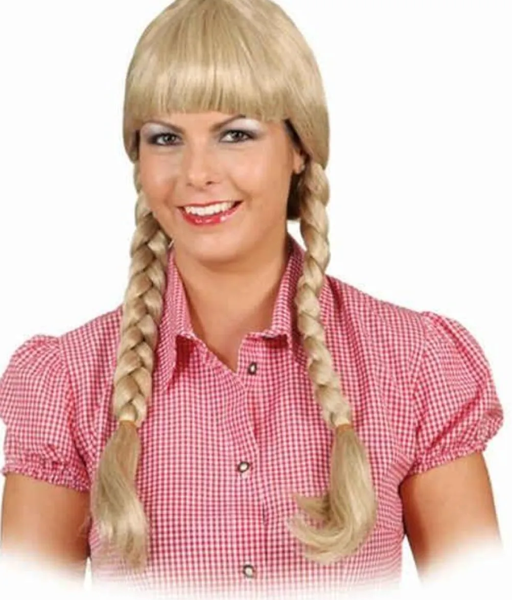 Mørk blond Heidi paryk