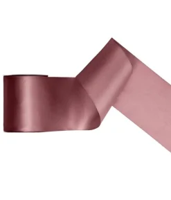 Mørk støvet rosa satinbånd, 100 mm