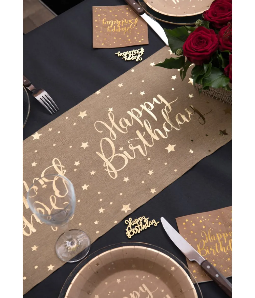 Natur Happy Birthday bordløber, 3 m