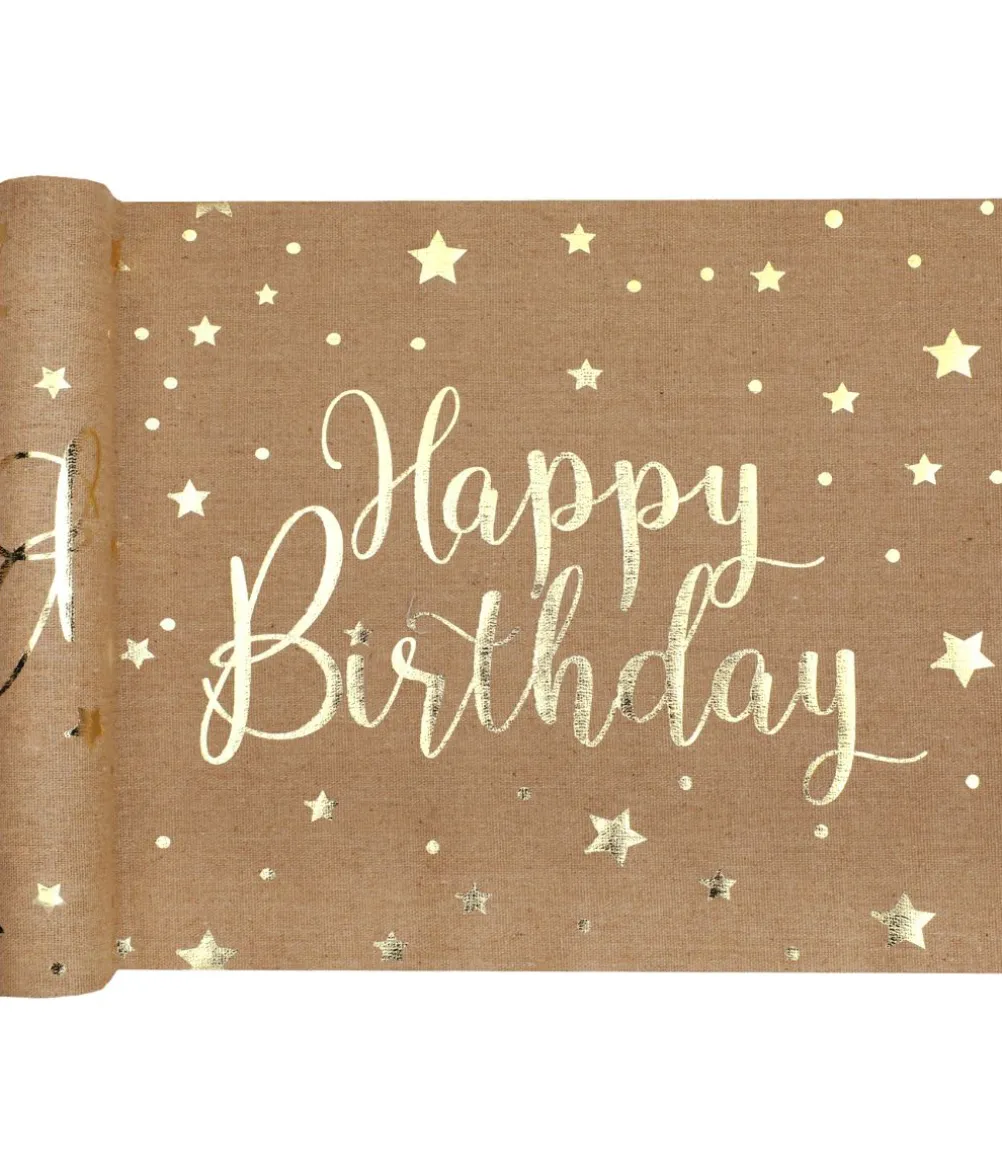 Natur Happy Birthday bordløber, 3 m