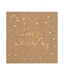 Natur Happy Birthday servietter