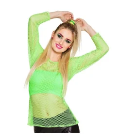 Neongrøn netbluse