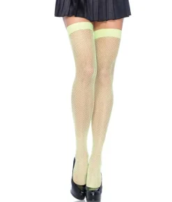 Neongrøn net stockings