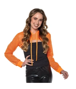 Neon orange net bolero