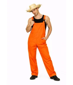 Neon orange overalls kostume