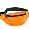 Neonorange paillet bæltetaske