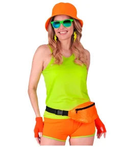 Neonorange paillet bæltetaske