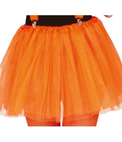 Neon orange tylskørt, 40 cm