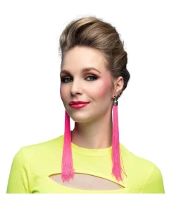 Neonpink snor øreringe