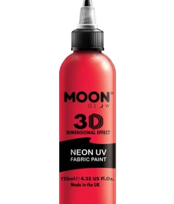 Neon rød UV stofmaling, 125 ml