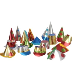 Nytårshatte metallic farver, 36 stk