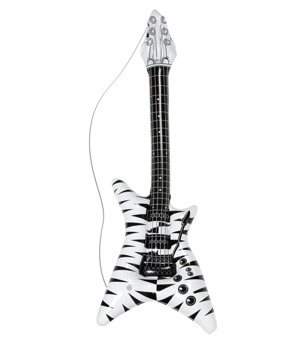 Oppustelig hvid zebra guitar