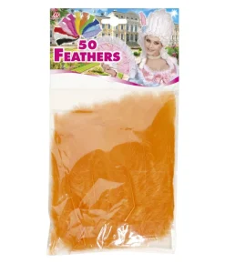 Orange fjer, 50 stk