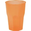 Orange plast drikkeglas 420ml, 6 stk