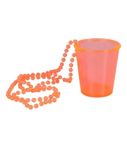 Orange shotglas i kæde