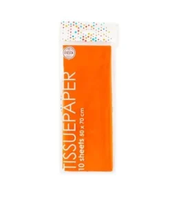 Orange silkepapir, 10 ark